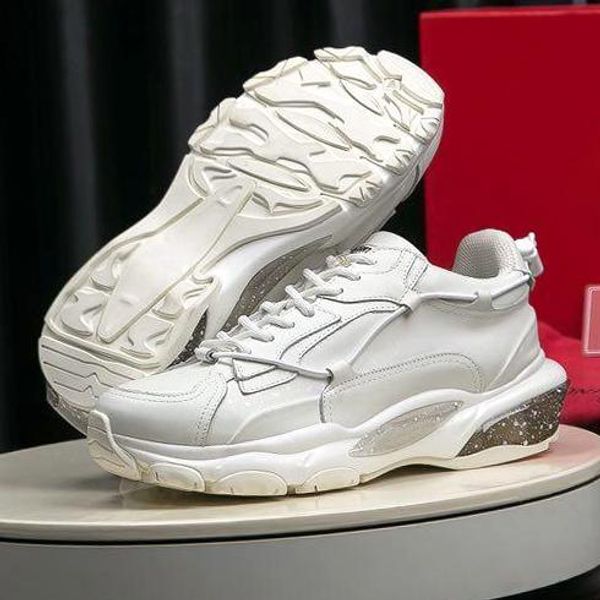 

new womens mens french design brand casual shoes stitching leather sports shoes womens sports shoes with original packa, Black