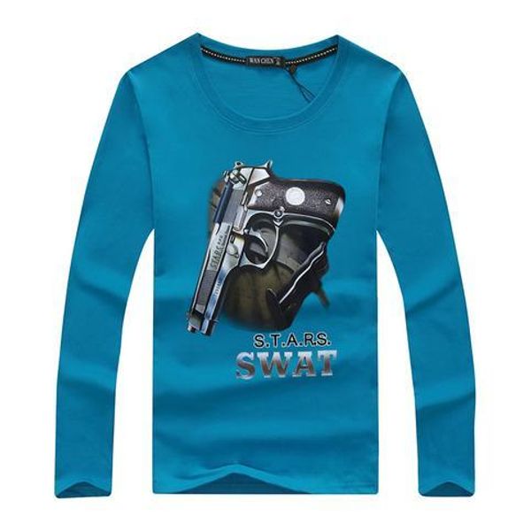 

новый 2018 мужская весна и осень тис ​​плюс размер o-образным вырезом с длинным рукавом футболка человек ситца tshirt 3d дизайнер одежды s-5, White;black