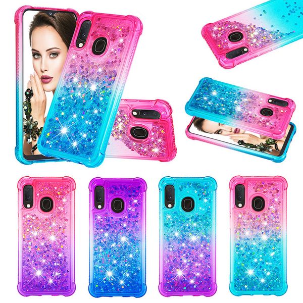 

bling quicksand cases soft tpu liquid gradient glitter shockproof case for samsung j3 j7 j4 j6 plus a7 a9 a750 m10 m20 a10 a20 a30 a40 a50 a