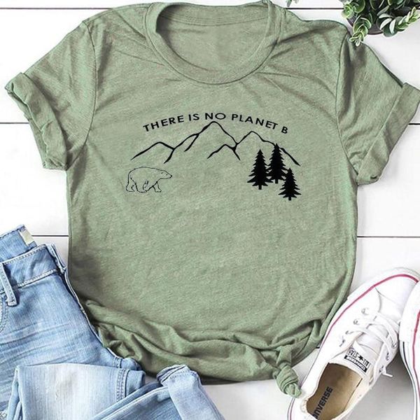 

there is no planet b t shirt women protect polar bear tshirt save earth shirts streetwear slogan tees cotton girl drop ship, White