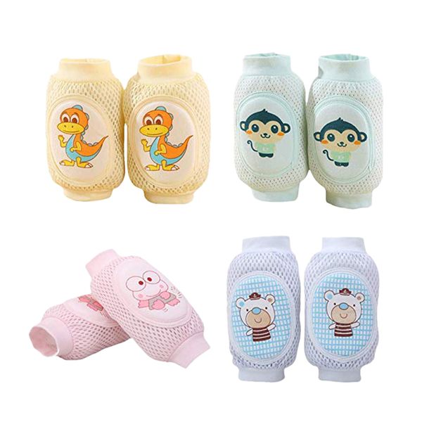 

4 Pairs Baby Crawling Anti-Slip Baby Crawling Knee Pads Multiple Cartons Summer Adjustable Breathable Protector