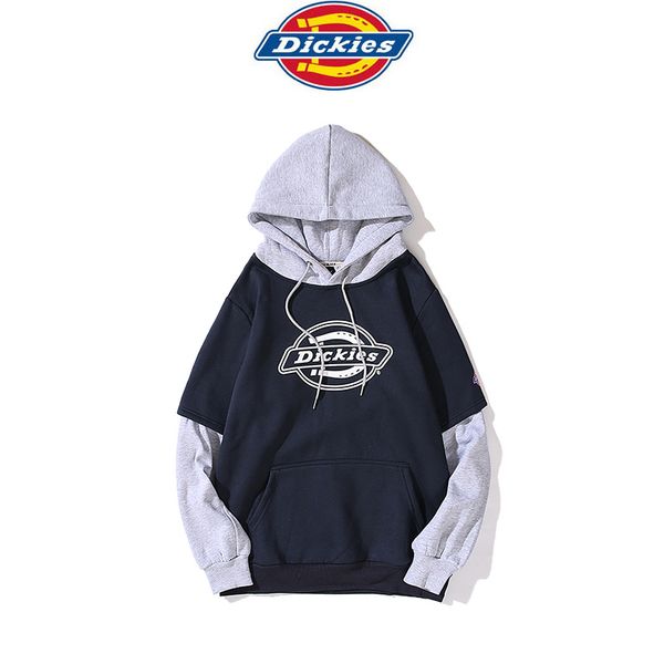 

dickies classic tide brand sweatshirt mens designer hoodie luxury fake two hoodie couple hoodie street hip hop pullover sweatshirt selling, White;black