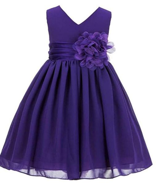 

girls princess chiffon v-neck skinny lace flower girl dress wedding first communion dress, Red;yellow