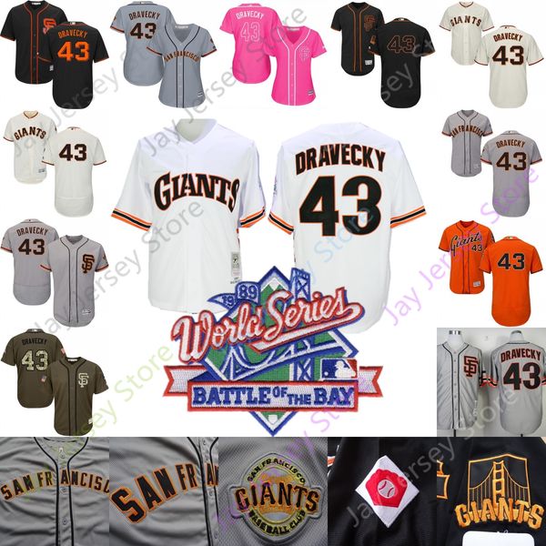 

Dave Dravecky Jersey 1989 World Series WS Patch San Francisco Cooperstown Giants Baseball Hall Of Fame HOF Patch Home Away Pullover Button A