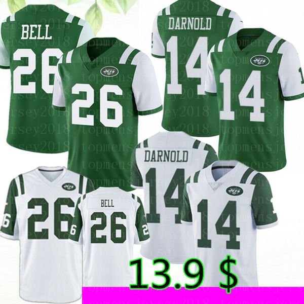 

26 Le'Veon Bell New 13.9 $ York Jet Jersey 14 Sam Darnold Football Jerseys Cheap wholesale Le'Veon Bell Green White S-XXXL