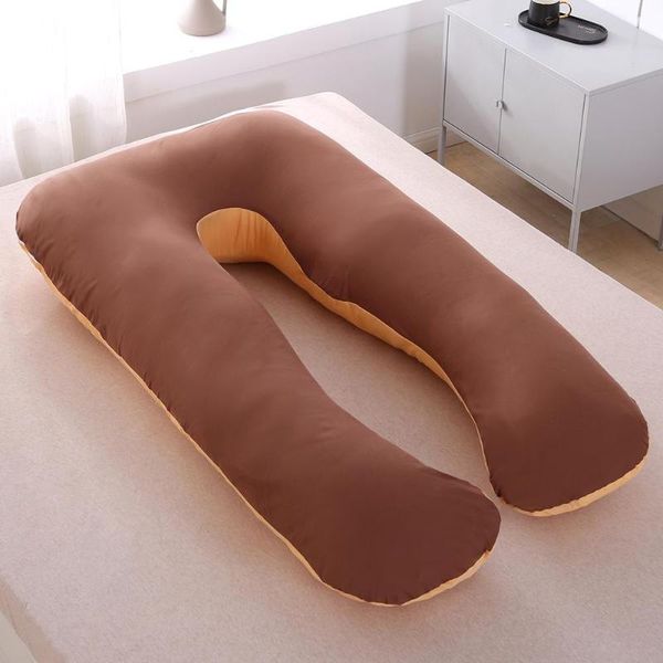 U Shape Pregnant Pillowcase Pure Color Printing Breastfeeding