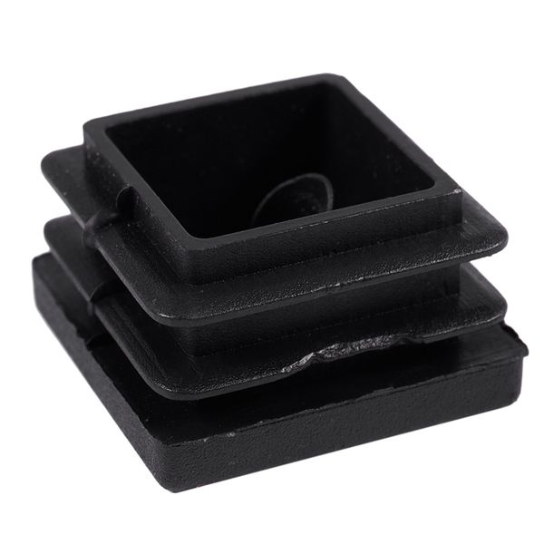

beau-20 pcs plastic square blanking end caps tube inserts 25mm x 25mm, Black