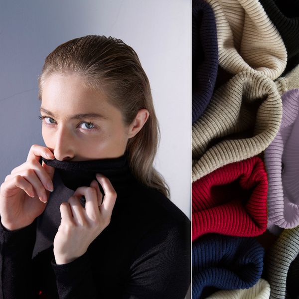 

women's sweaters womens turtle neck sweater solid basic pullovers warm slim fit knitwear multi colors for selection size, White;black