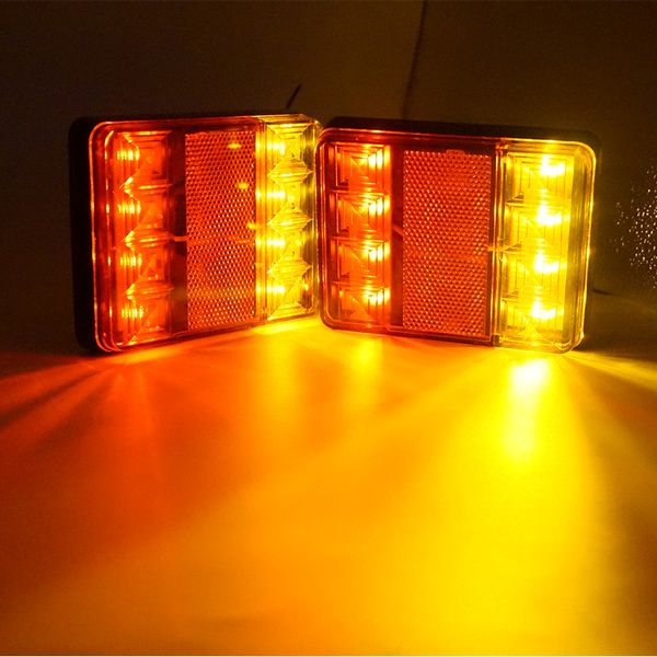 

2pcs 8 led truck rear tail lights warning lighting rear lamps 12v waterproof tailights parts for trailer truck lorry boat