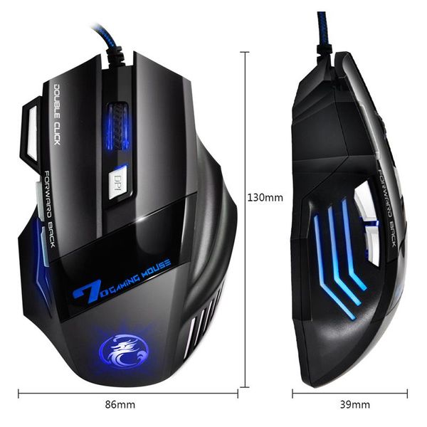 iMICE X7 Wired Gaming Mouse 7 Tasten 2400DPI LED Optische Verdrahtete Kabel Gamer Computer Mäuse Für PC Laptop 100 stücke