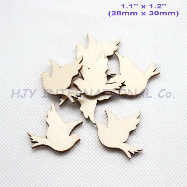 

100pcs/lot) 30mm natural blank wooden peace birds ornaments rusitc favor crafts in bulk-ct1418b
