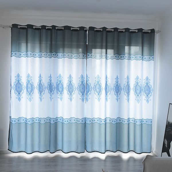 

новый европейский стиль текстура древесины занавес тюль окно вуаль drape valance гостиная спальня шторы французские окна украшения