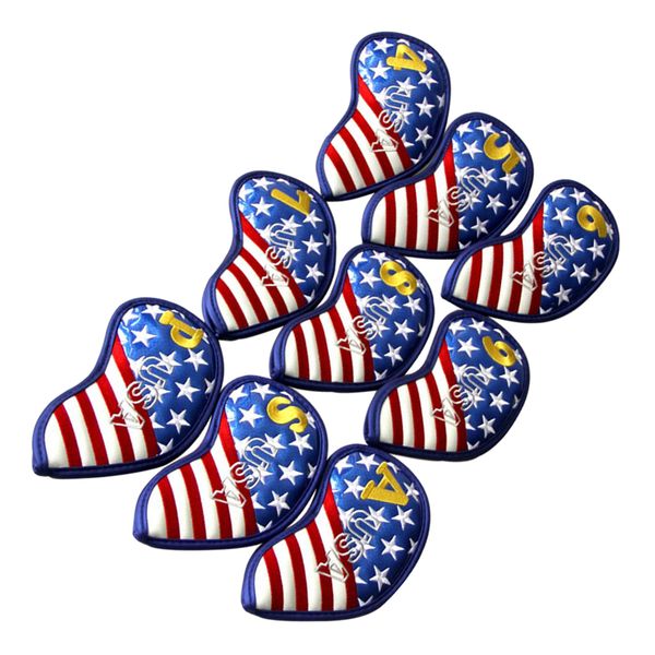 

9 pack golf club cover iron putter protective durable waterproof headcover