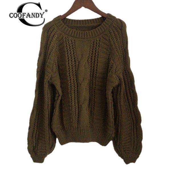 

new women casual o-neck puff sleeve thicken winter  knitted pullover thicken, pullover, solid sweater, White;black