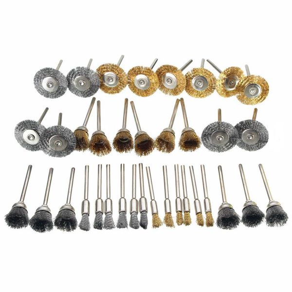 

36 pcs copper wire polishing wheel brush drum full set for dremel rotary tool hot
