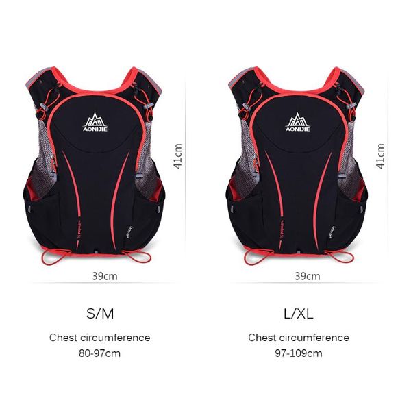 

new hiking cycling vest bag 5l outdoor marathon hydration backpack +1.5l hydration water bag running bags, Black