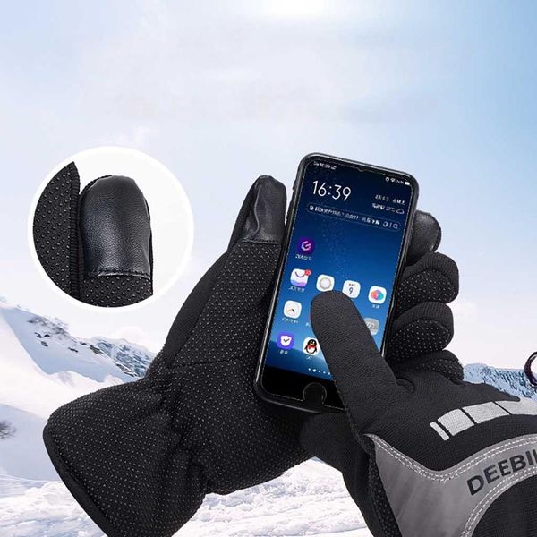 

men's cotton snowboard gloves winter plus velvet thick warm outdoor riding ski gloves bicycle bike waterproof men 30s28