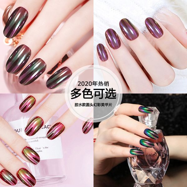 

long round head nail piece nail magic color fake piece product, Red;gold
