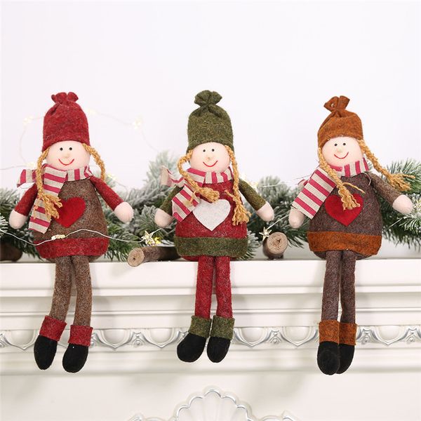 

new christmas ornament christmas girls doll toy ornament cute toy decorations santa claus sit down doll new year gift for kids