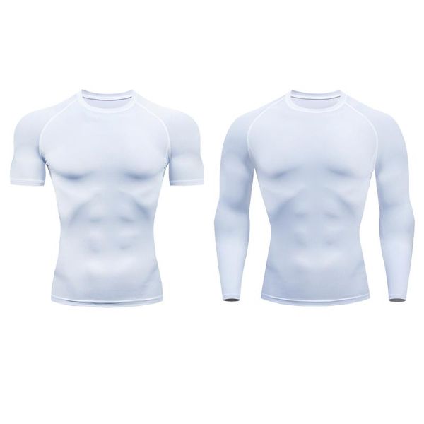 

2pcs men's compression sportswear gym running sport suit basketball tights clothes football tracksuits set fitness jogging shirt, Black;blue