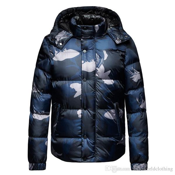 

winter mens designer jacket long sleeve camouflage o neck contrast color mens outerwear fashion male coats, Black