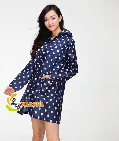 

2016 fashion upgrade south korea dot raincoat cute outdoor personality woman windbreaker raincoat poncho