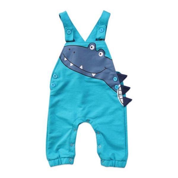 

newborn toddler cute baby boy girl clothes dinosaur costume sleeveless cotton romper pullover jumpsuit outfit set small size, Blue