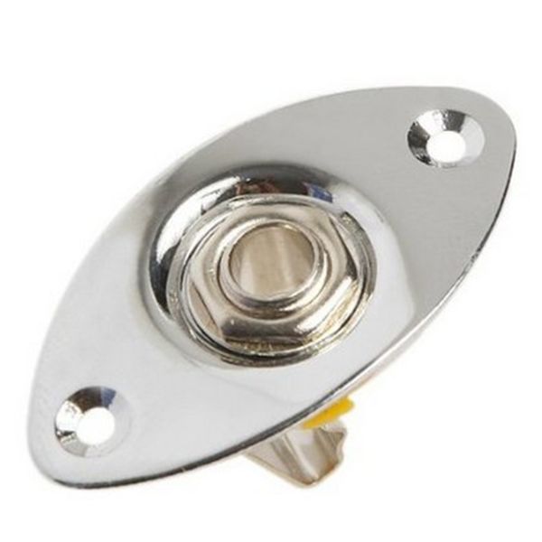 

set guitar jack plate 1/4'' input socket chrome oval fit various guitar uk hot