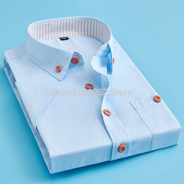 

teenagers short sleeve slim fit solid color inch clothing embroidery collar popular male shirt trend money, White;black