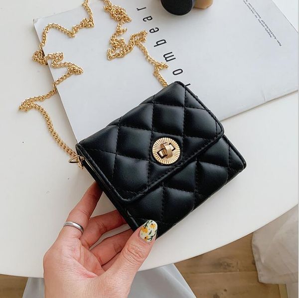 

factory wholesale women handbag multifunctional plaid women chain bag street trend plaid women long wallet classic leather coin purse, Red;black