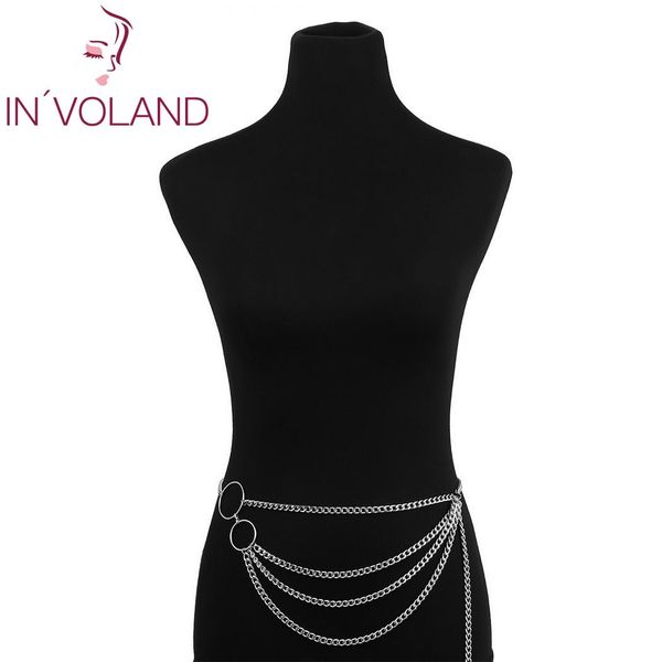 

women fashion summer all-match multilayer tassel lobster claw clasp alloy waist 56.2g casual, party chain, Slivery;golden