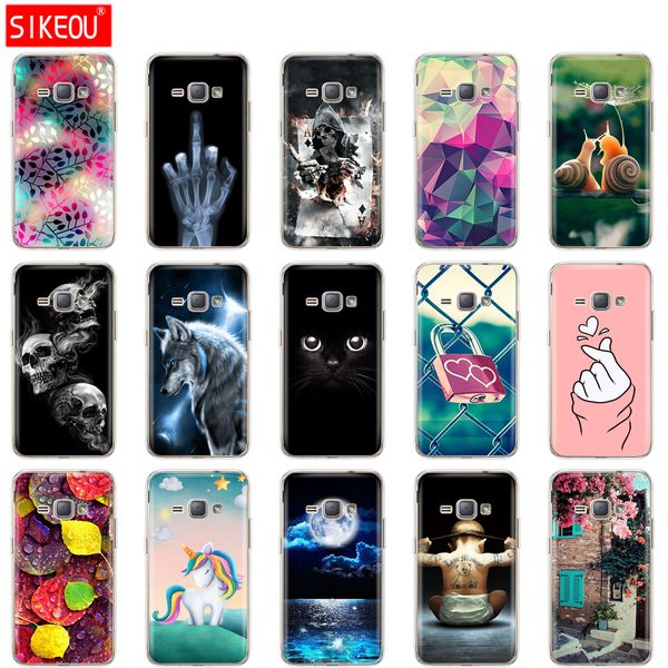 

soft tpu case for samsung galaxy j1 2016 j120 j120f sm-j120f back cover 360 full protective printing transparent coque flower