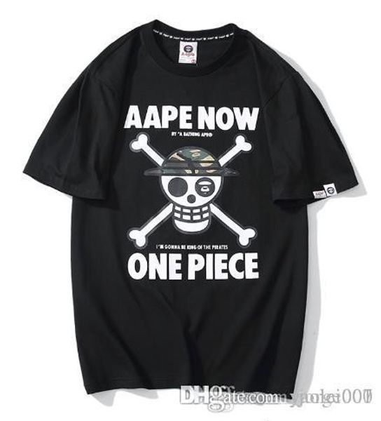 

2019 summer new tide brand printing one piece king cotton zombie pattern couple domineering street skull short-sleeved t-shirt, White;black