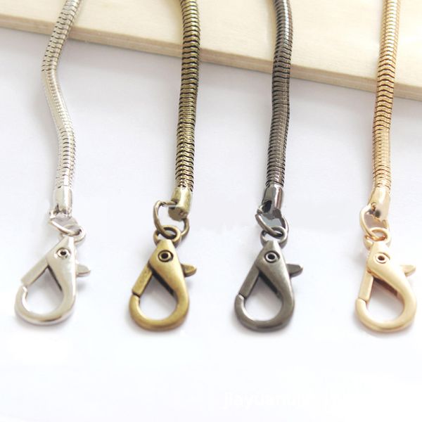 

4.2mm 120cm cross body handbags shoulder bag snake chain strap replacement metal 2019 new copper lady woemn bag strap, Black