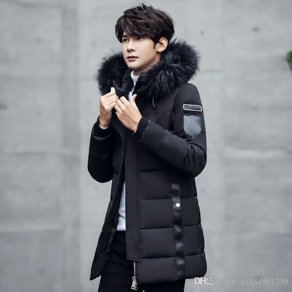 

2019 men's designer winter jacket 19 winter new luxury bubble jacket business black brand coat mens winter jacket