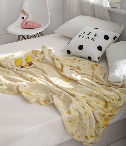 

180*180cm tortilla soft fleece throw blanket soft printing tortilla de harina burrito blanket round and square shape funny gag gift