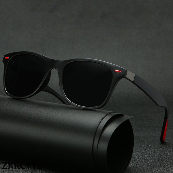 

zxrcyyl 2020 vintage polarized sunglasses men women brand classic square frame fashion driving sun glasses male, White;black