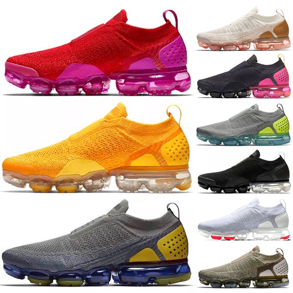 

2019 new air cushions fk moc 2 se laceless women mens running shoes university gold red midnight navy black white trainers jogging sneakers, White;red