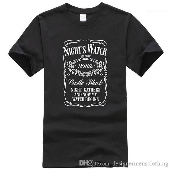 

t shirts o-neck short sleeved letters printed tees teenagers summer causal mens clothing night watch mens, White;black