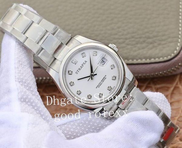 

мужская 36мм синий черный серебристый серый белый eta 2836 автоматические часы gm завод 904l стали oyster 126200 datejust часы мужские швейц, Slivery;brown