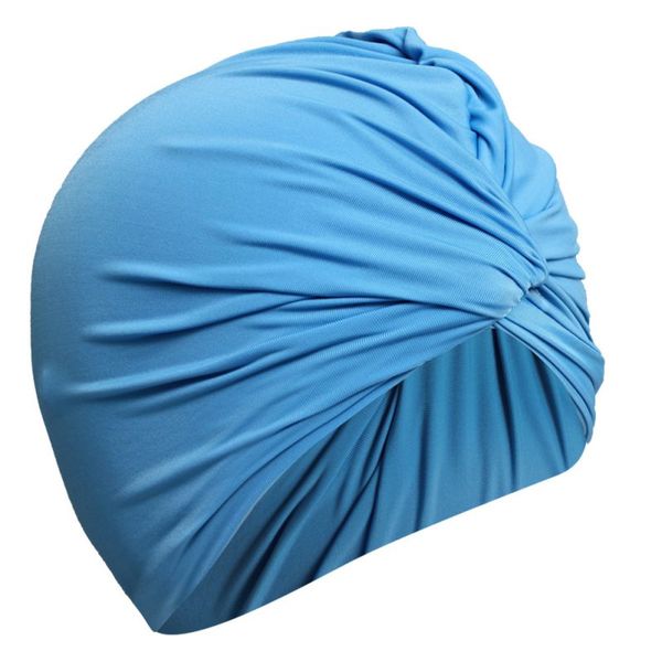 

swimming cap pleated cap female bluff head long release material diving hood ear protection s