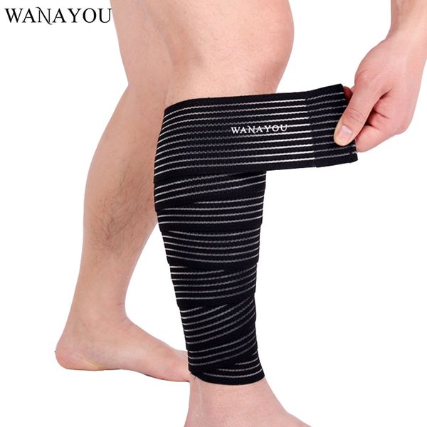

wanayou 90*7.5cm elastic bandage tape sport knee support strap knee pad kinesiology protector for joelheira ankle leg wrist wrap, Black;gray