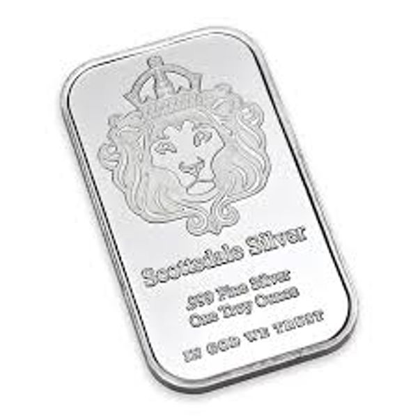 

scottsdale silver 999 fine silver one troy ounce 1 bars bullion in god we trust coin with display case