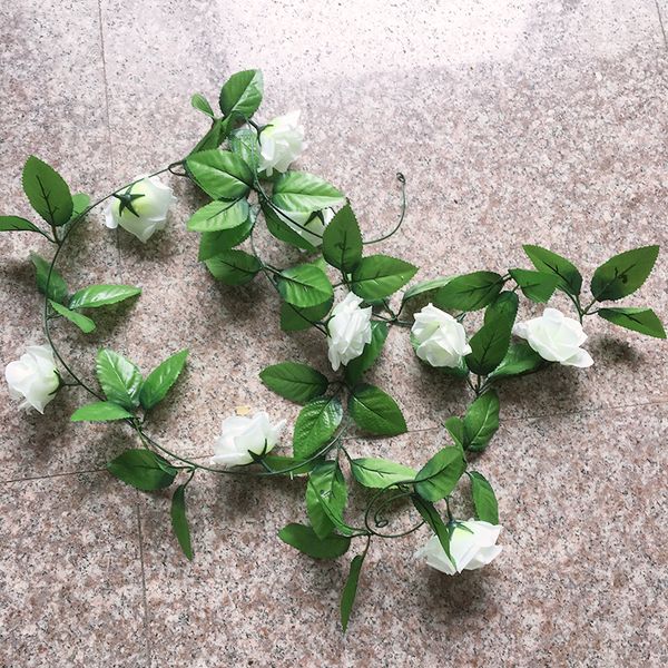 

9 flowers 245cm artificial rose silk flower garland vine wedding party decor