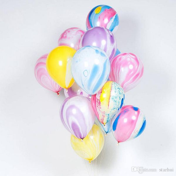 

10 inch colorful agate balloon printed cloud ball wedding party bar ktv home birthday decorative supplies 100pcs pack wx9-1548