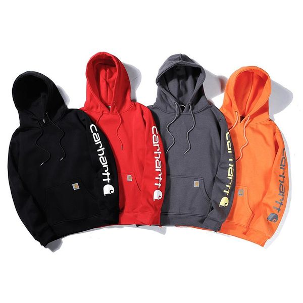 

hoodie2020 men trend kirin arm plus velvet letter printing hooded sweatshirt cotton fashion wild pullover new style, Black