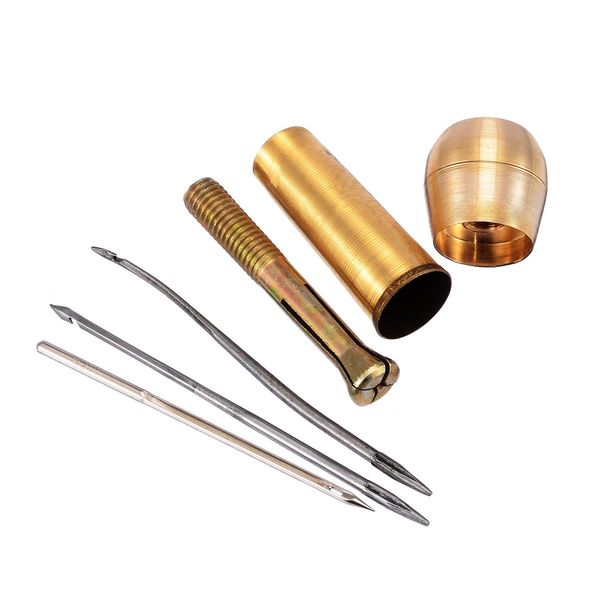 

1pc hand awl stitching taper with 3 needles canvas leather sewing shoes repair tool sets for leather craft sewing supplies geloe, Black