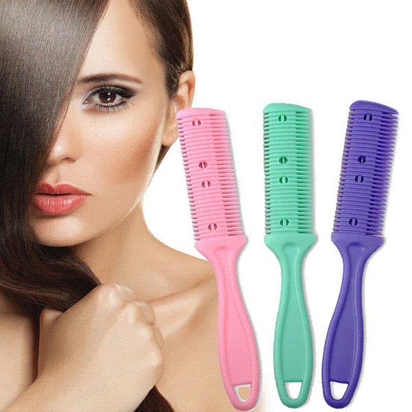 Double Sides Hair Razor Comb With 2 Removable Blades Hair Cutting