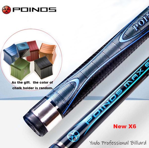 

poinos x6 billiard pool cue 12.75mm 11.5mm tip with chalk holder and chalk gift billiards stick handmade billiard kit china 2019