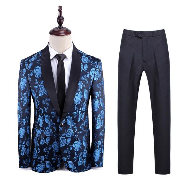 

jacket +pants) 2019 autumn new style man fashion casual business suits men's embroidery suits wedding dress suit, White;black